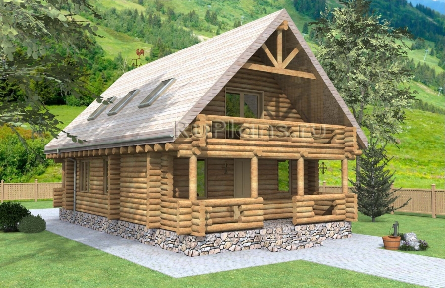 Дом с мансардой, террасами и балконами - готовый проект дома - ISTRA GROUP