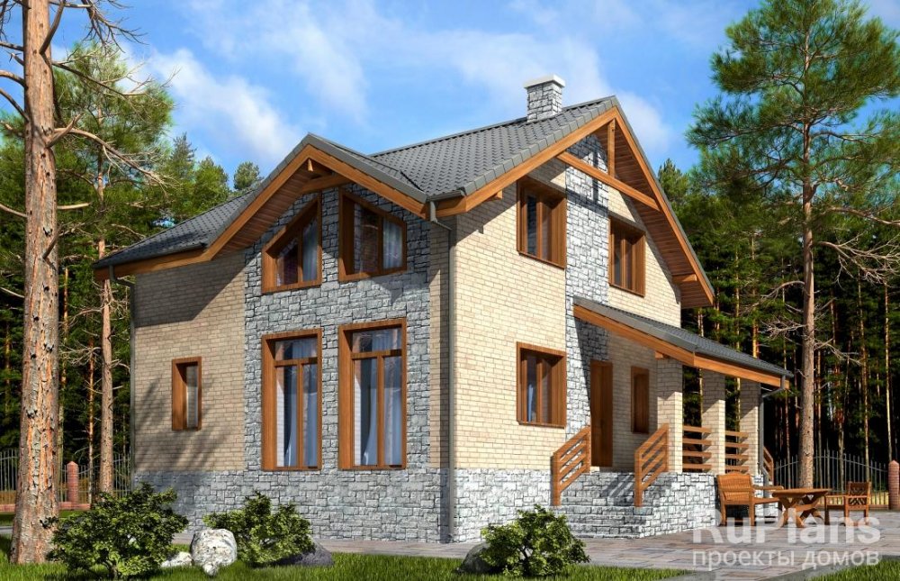 Проект удобного кирпичного дома - готовый проект дома - ISTRA GROUP