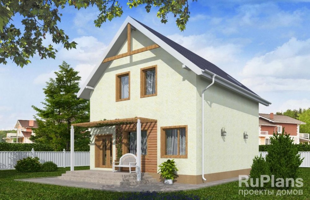 Дом с мансардой и террасой - готовый проект дома - ISTRA GROUP