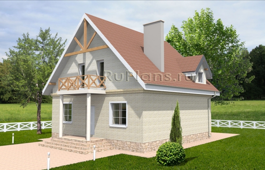 Проект дома с мансардой, 11х10 м - готовый проект дома - ISTRA GROUP