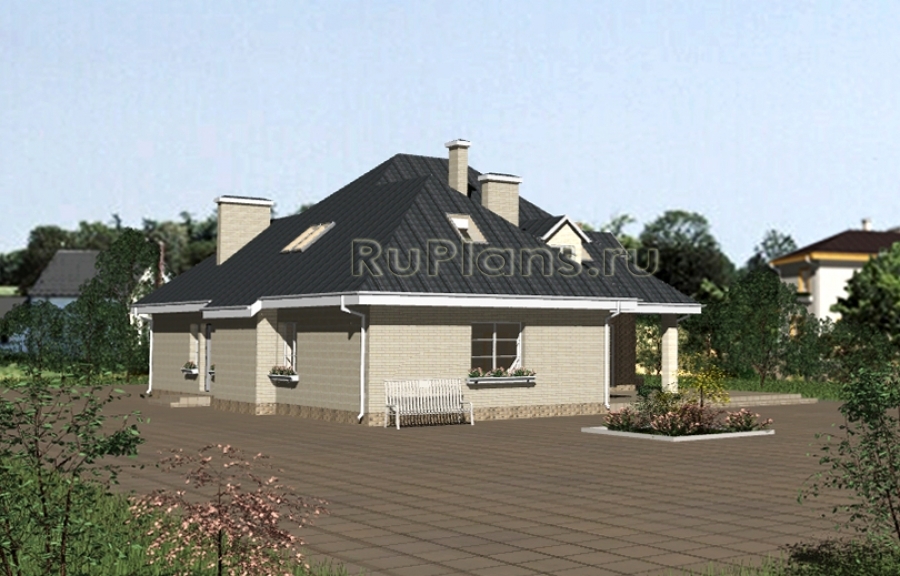 Дом с мансардой, террасой и чердаком - готовый проект дома - ISTRA GROUP