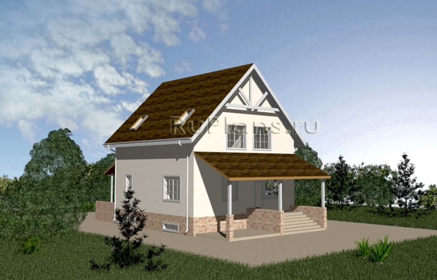 Компактный дом с гаражом и мансардным этажом - готовый проект дома - ISTRA GROUP