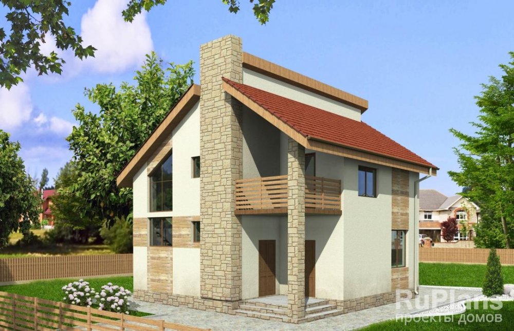 Дом с мансардой и балконом - готовый проект дома - ISTRA GROUP