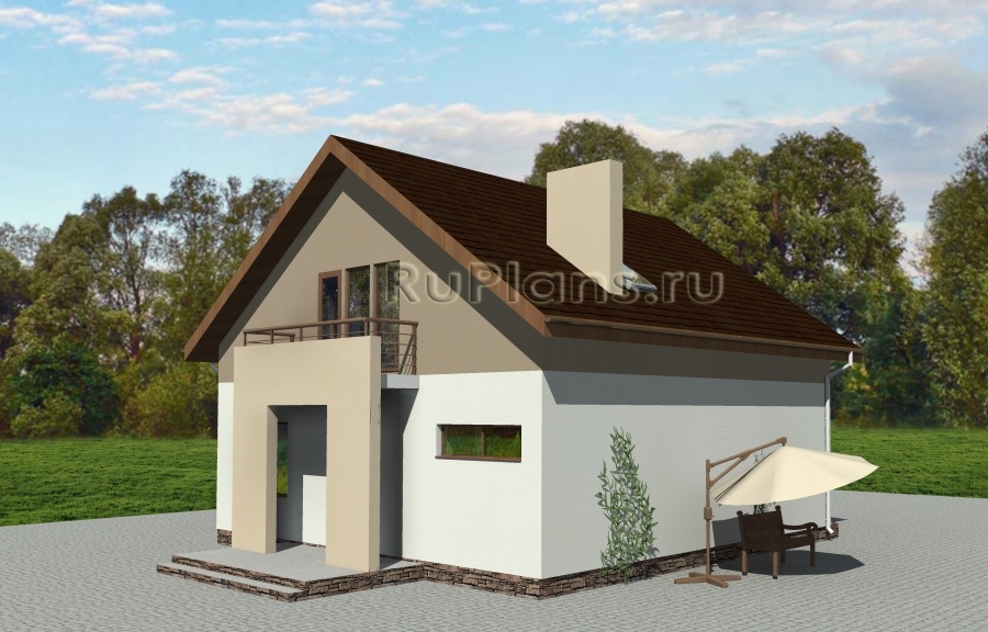 Экономный коттедж с мансардой - готовый проект дома - ISTRA GROUP