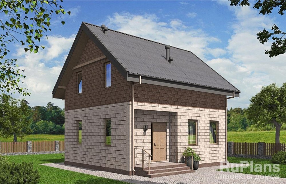 Одноэтажный жилой дом с мансардой - готовый проект дома - ISTRA GROUP