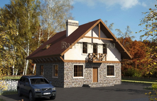 Проект удобного дома с мансардой - готовый проект дома - ISTRA GROUP