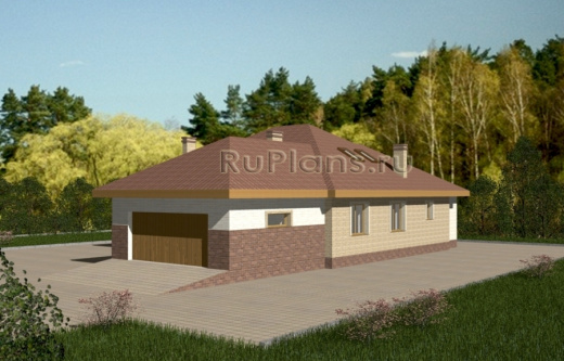 Проект дома с чердаком и гаражом на две машины - готовый проект дома - ISTRA GROUP