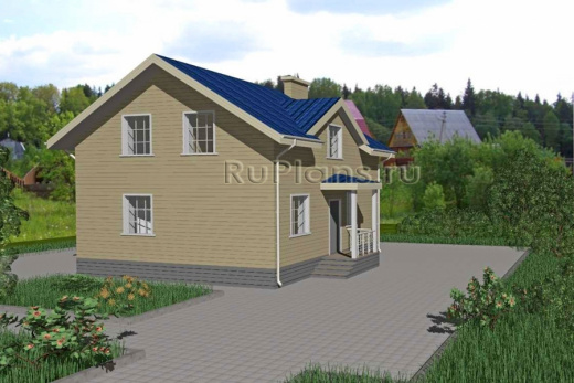 Дом с мансардой и эркером - готовый проект дома - ISTRA GROUP