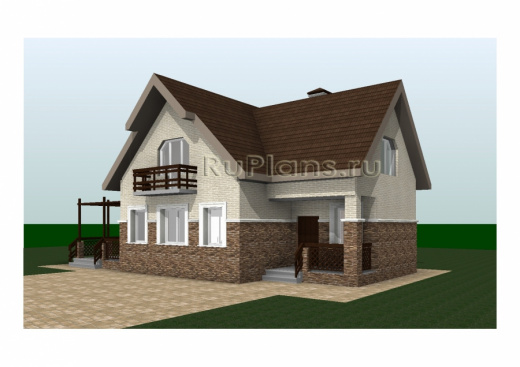 Дом с мансардой и верандой-столовой - готовый проект дома - ISTRA GROUP