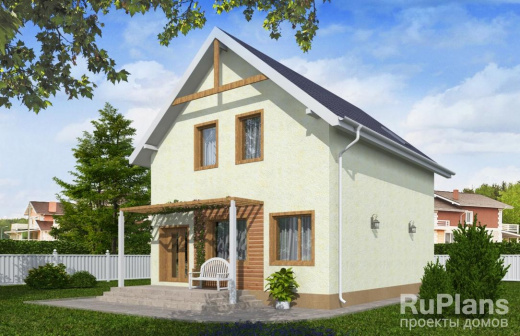 Дом с мансардой и террасой - готовый проект дома - ISTRA GROUP